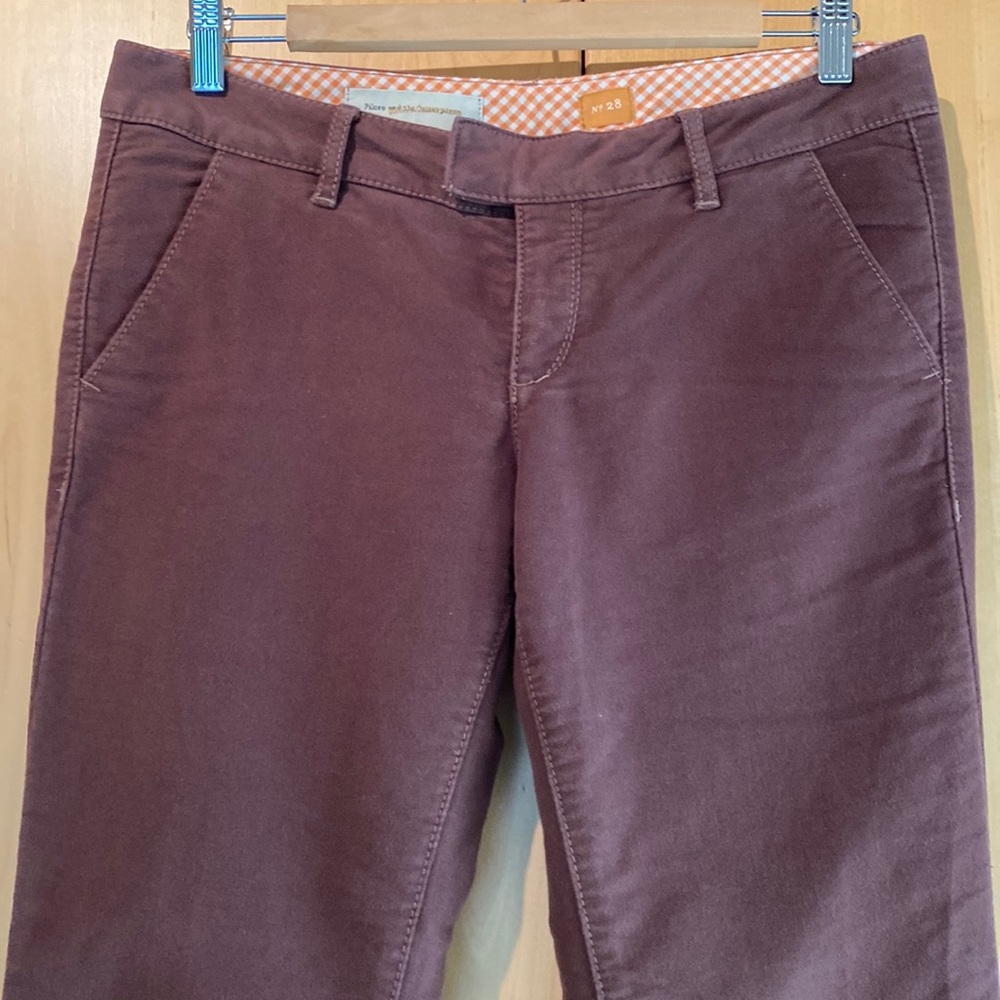 Anthropologie Pilcro and the letterpress Brown Moleskin Trousers size 28